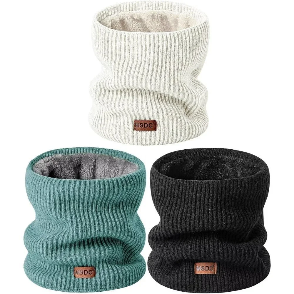 Men Warmer White,black,teal 3-Pack Neck Thermal Fleece Cold Weather
